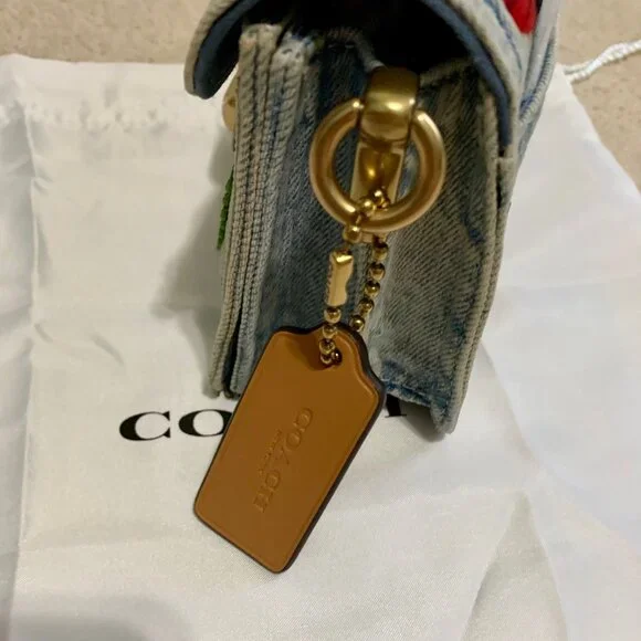 Coach Denim Tabby 20 with Cherries NWT - Picture 6 of 13